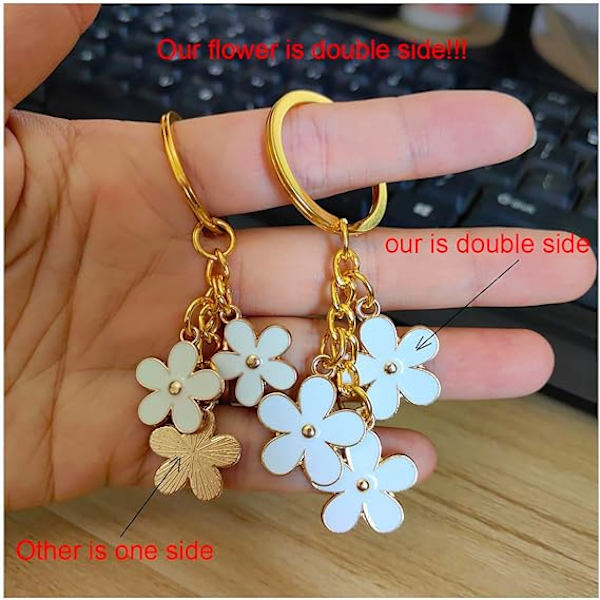 Blomster Charms Emailleret Nøglering Kæde Kvaster Nøglering Til Wo,ZQKLA