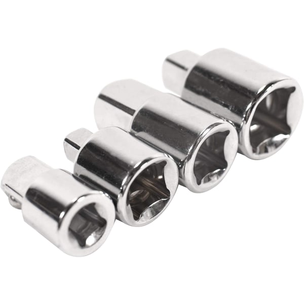 Sett med 4 reduksjonsadaptere for stikkontakter og bits 1/2\" 3/8\" 1/4\"