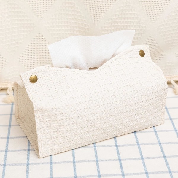 Tissue Box Cover, Modern PU Leather rektangulær Tissue Box Holder