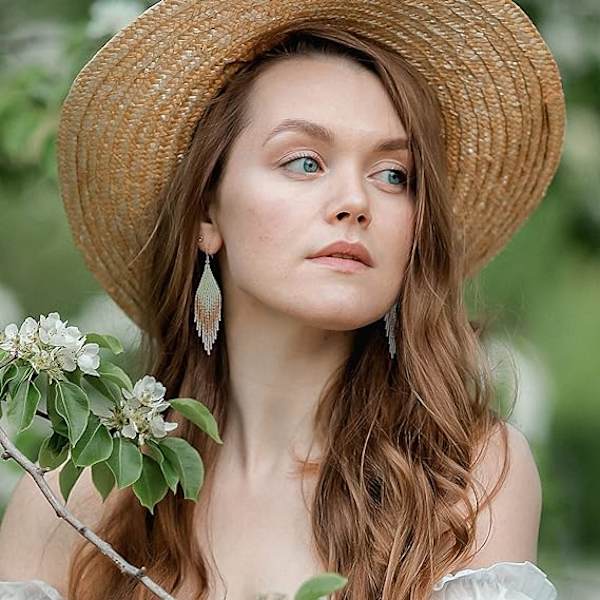 （Babyblå）Native Pärl-Tofsörhängen Boho - Handgjorda Se,ZQKLA