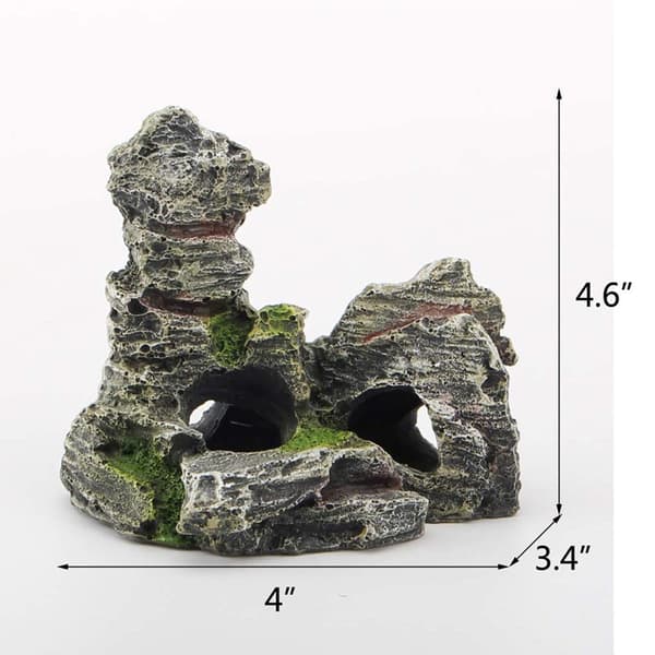 Akvariefisketank Hvide Plastplanter og Hule Sten Dekorationer