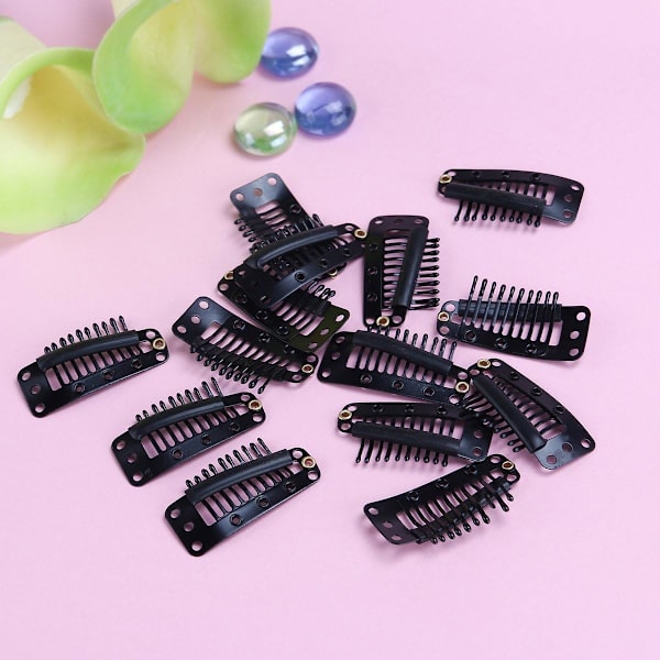 10-Tand Snap-Kam Wig Gummiklipp för Hårförlängning, 2-pack