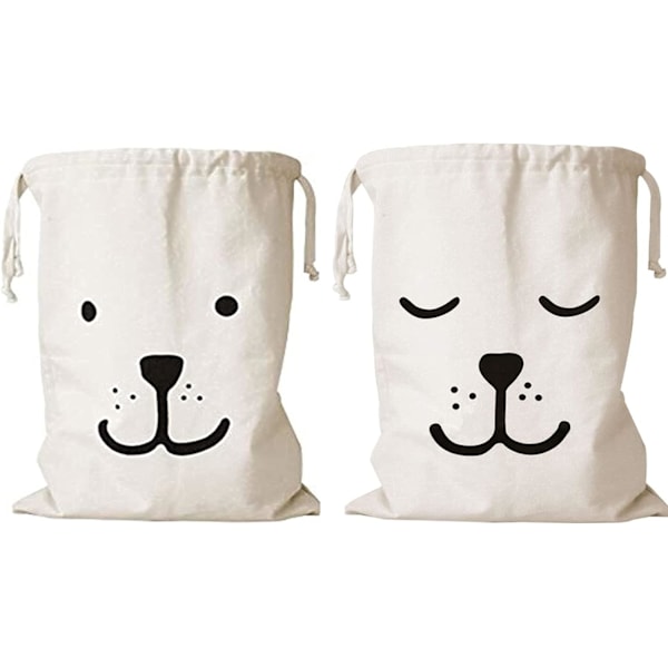 2-pack Tvättsäckar Stor Canvas Tvättsäck med Dragkedja, ZQKLA