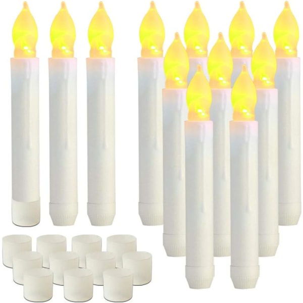 12 ST LED Flameless Taper Candle Lights, Flimrande Flame Fl, ZQKLA
