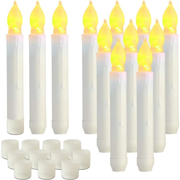 12PCS LED Flameless Taper Candle Lights, Flickering Flame Fl,ZQKLA