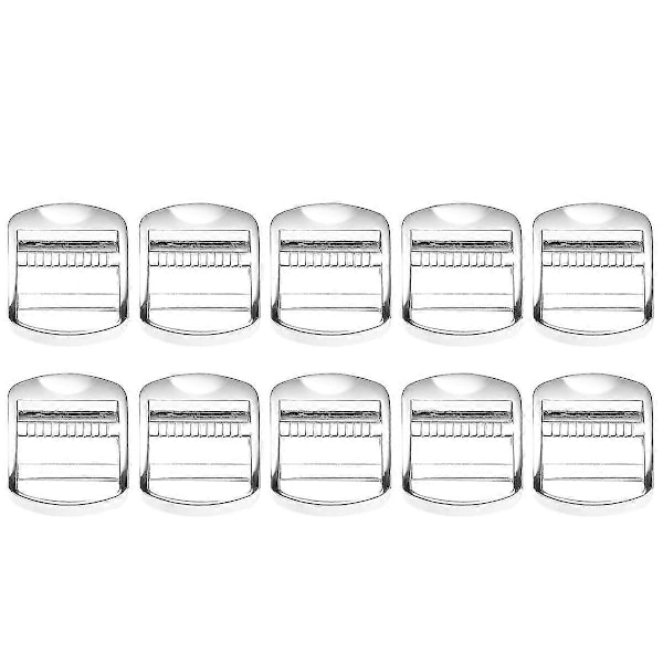 10 st Glidspännen Zinklegering Väskrem Justeringsspännen För Ryggsäck Axelväska Resväska (silver, 24mm)