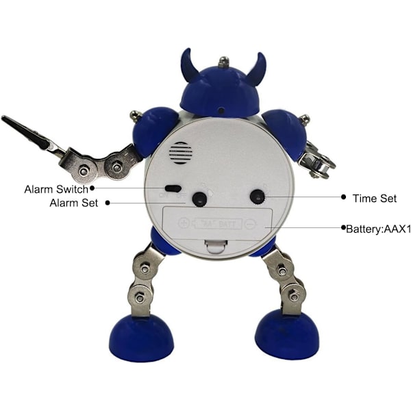 Modern Robot Barnklocka för Barn - Analog Tid Tyst Ljusklocka, ZQKLA