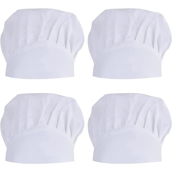4 st Justerbara Köksmössor Kvinnor Män, Unisex Kockmössor, Pr