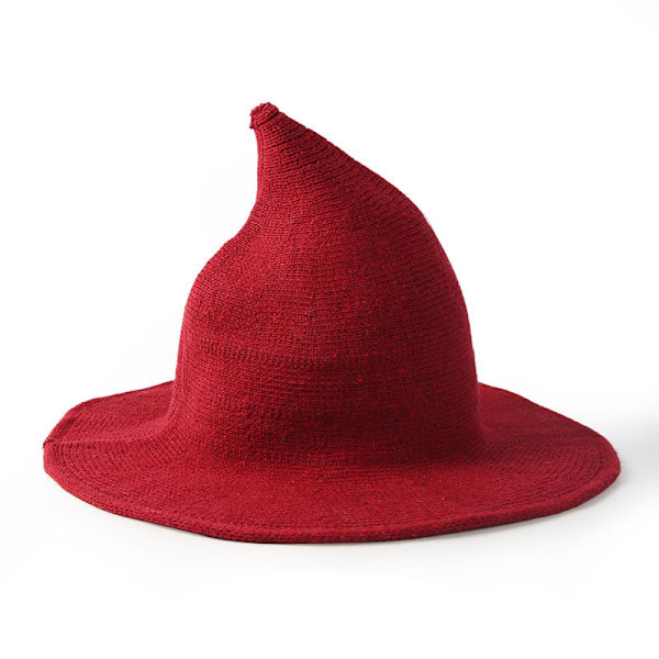 Häxhatt för kvinnor Modern stickad ullhatt för Halloween, ZQKLA