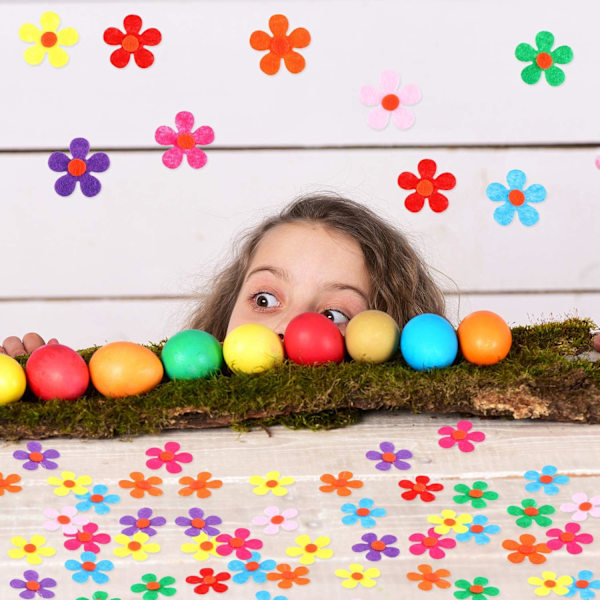 100-pack Filtblommor för pyssel, blandade färger, ZQKLA