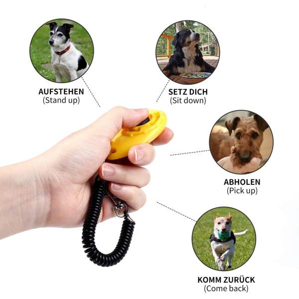 5 til hund 5 Pack Dog Clicker med håndledsrem - Clicker med Larg