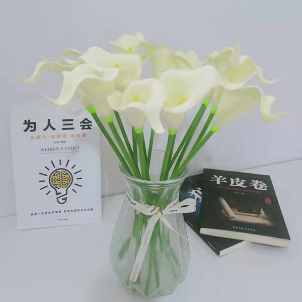 10 st Elegant Livsliknande Real Touch Artificiell PU Calla Lily Blombuketter
