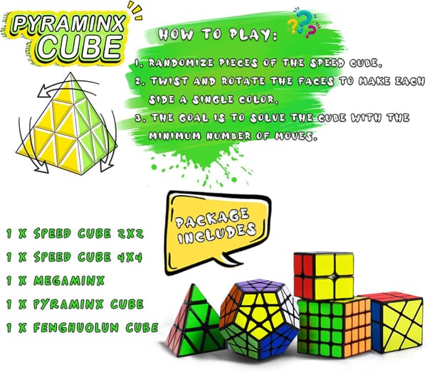 Sæt Puslespil Terning Magic Cube 2x2 4x4 Fenghuolun Puslespil Terning Legetøj Gave