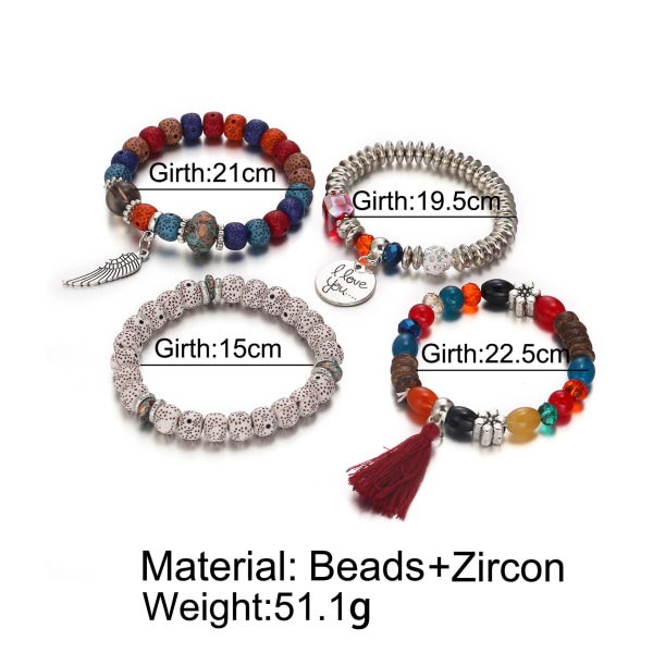 Krystall opal perlearmbånd kreativ retro multi loop dusk BH