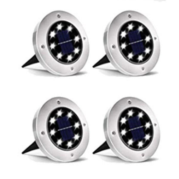 Utomhus Solcellslampa, 4-pack: 8 LED Solcellsträdgårdslampa Varmvit, ZQKLA