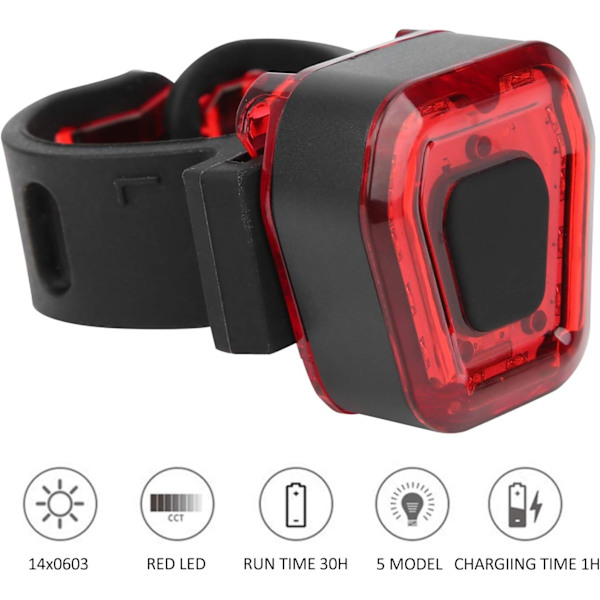 Sykkel Baklys, USB Lading Sykkel Baklykt LED Natt Bi, ZQKLA