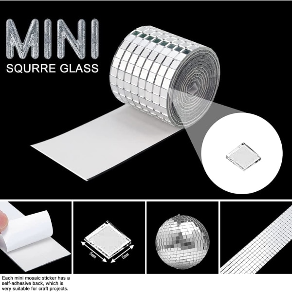 3200st minimosaikplattor självhäftande fyrkantig glasmosaik, ZQKLA