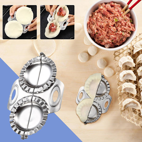 Rustfrit Stål Dumpling Maker Dobbelt-hoved Dumpling Form
