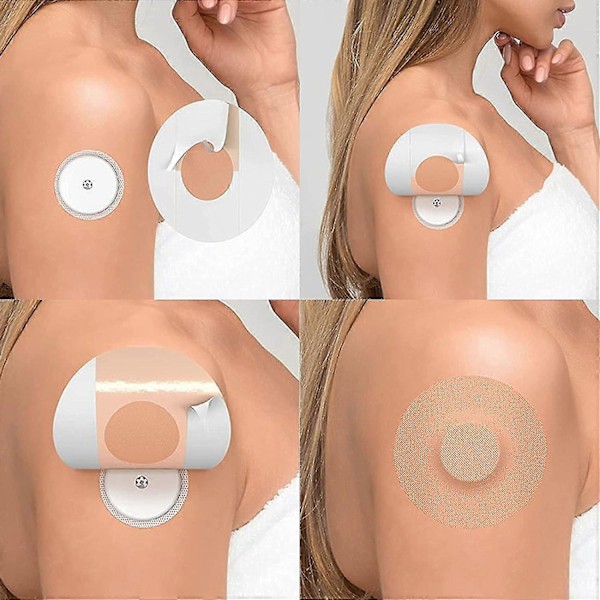 30 Stk. Freestyle Libre Selvklebende Plaster 7,5x7,5cm, Vanntette Plaster for Freestyle Libre 1 2 & 3 Sensor - Midten av