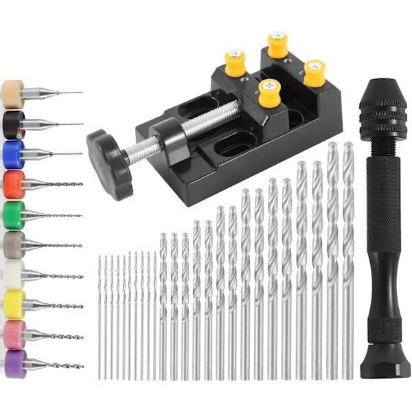 37 Dele Mini Håndmodellering Bor, Præcisions Pin Vise Aluminium, ZQKLA