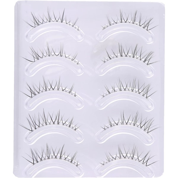 False Eyelashes Short Natural Lashes Clear Band Lashes Pack Wispy