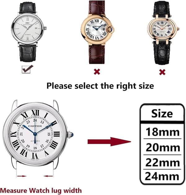 Snabbfäste Läder Klockarmband Deployment Butterfly Spänne 20mm