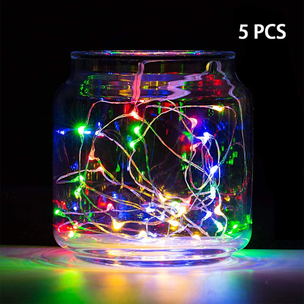 5-pack 2M 20 LED Silver Wire Fairy String Lights LED Firefly,ZQKLA