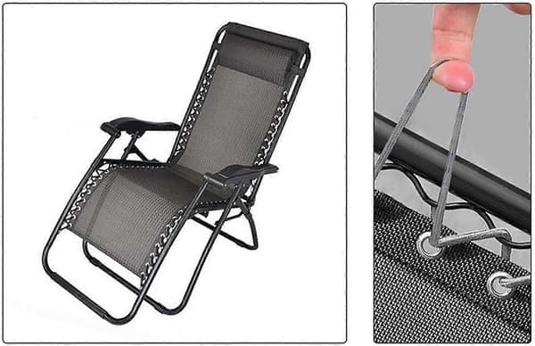 Udskiftnings Universal Elastisk Reb til Relax Lænestol, Loungestol, Zero Gravity Klapstol, Bungee Relax Lænestol
