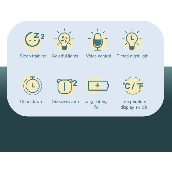 Barnevekkerklokke, digital vekkerklokke for barnerom, søt, ZQKLA