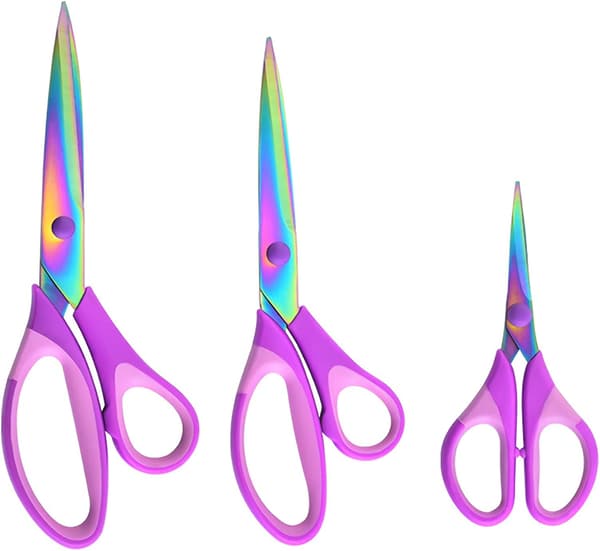 Sæt med 3 Håndværkssakse, All Purpose Sharp Titanium Bl,ZQKLA
