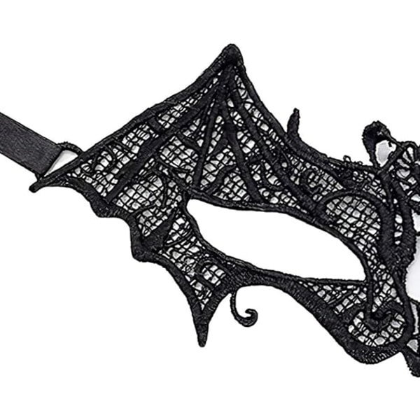 Sexig svart spetsmask för kvinnor för maskerad Halloween Party Bal Ca