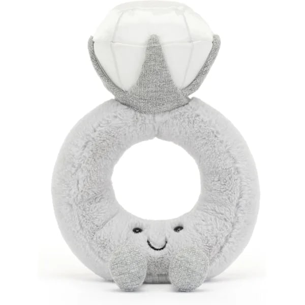Jellycat Amuseables Timanttisormus Pehmolelu, 20 cm | Vihkisormus Pehmo | Kihlaus- ja Häälahja