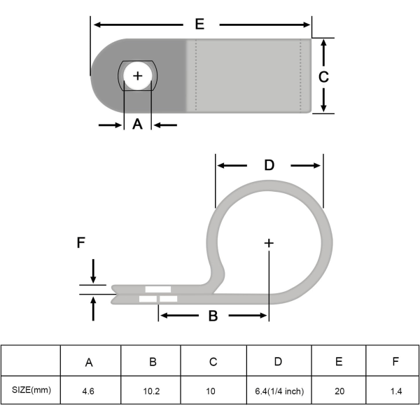 R-Type buntbandstrådsklämma, nylon , ZQKLA