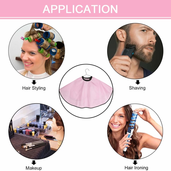 Pink Makeup Cape, Shortie Comb-Out Beard Shaving Cape, Beaut, ZQKLA