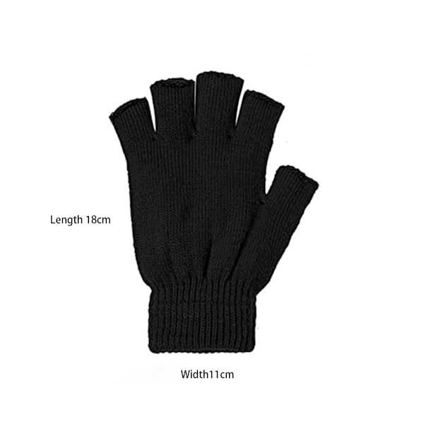 2 Par Unisex Varme Halvfingerhandsker Vinter Fingerløse Handsker, ZQKLA