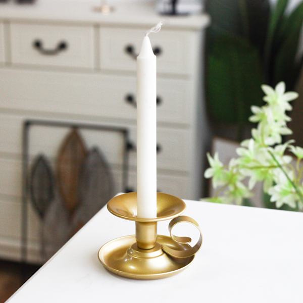 Dewenwils 2 st guld Ljusstakar för koniska ljus, Retro Ljusstake i järn