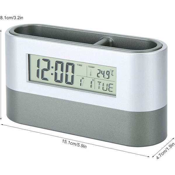 Elektronisk Pennburk, Bakgrundsbelyst Kalender, Pennhållare, Multifunktionell, ZQKLA