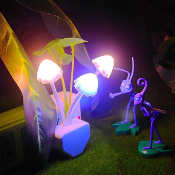Sensor LED Nattelys Pluggbar Lampe Sopp Nattelys Cha,ZQKLA
