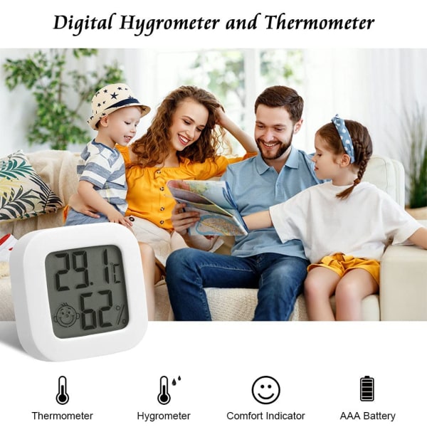 Mini Digital Termometer Hygrometer med Hög Precision för Inomhus, T,ZQKLA