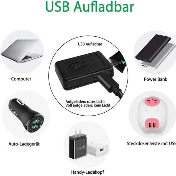 4 stk. Ladbare LED-armbånd med blinkende refleksstriper