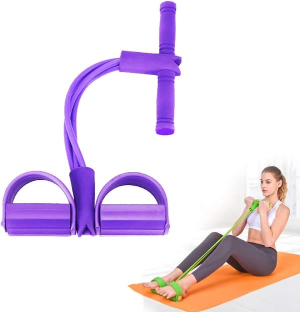 2-pack magtränare med 4 elastiska rör och fotplatta, ZQKLA
