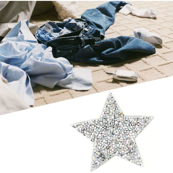 8cm 10st Stryk-på-lappar Glittrande Strass-stickers Broderi, ZQKLA