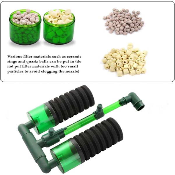 Dobbelt Svampe Luftpumpe Filter, Dobbelt Svampefilter til Akvarium, ZQKLA