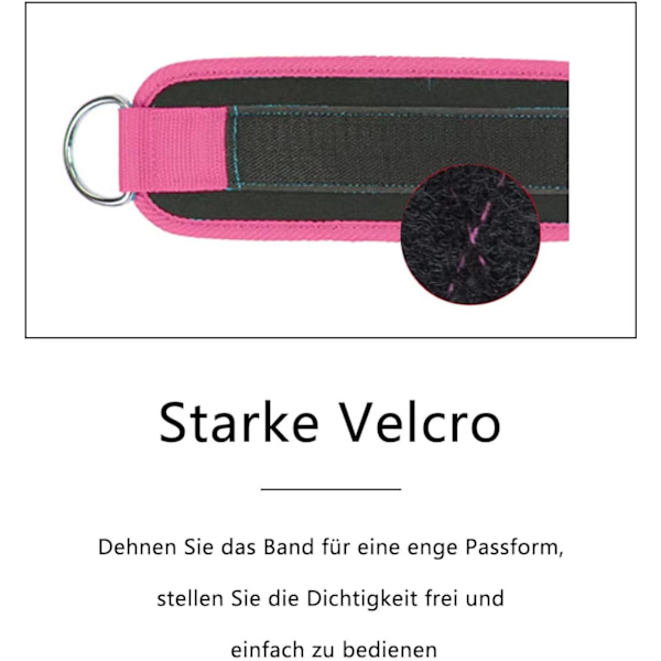 (Pink) 2-pak ankelstropper med D-ringe, ankelmanchetter og Cara, ZQKLA