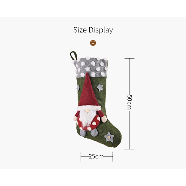 Julegavepose i strømpeform (50 * 25 cm), 3 stk store strømper, ZQKLA