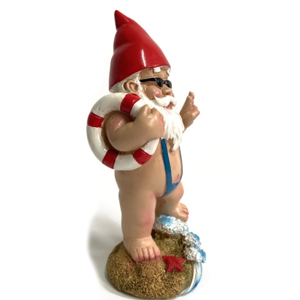 Simning Gnome Dvärg Prydnad Trädgård Dvärg Resin Staty Ornament