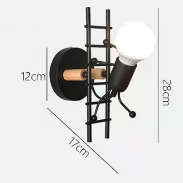 Creative Small Iron People Vegglampe, Simple Style Industria, ZQKLA