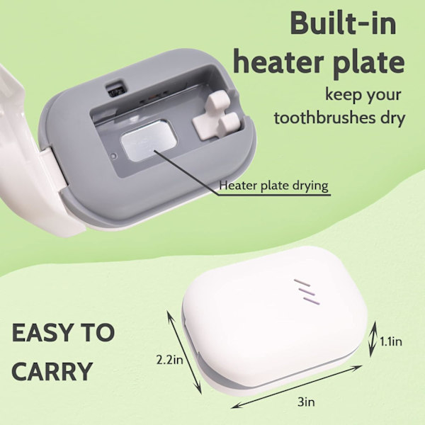 Tandborste Sanitizer Case, Eliminerar upp till 99,99%, Rec,ZQKLA