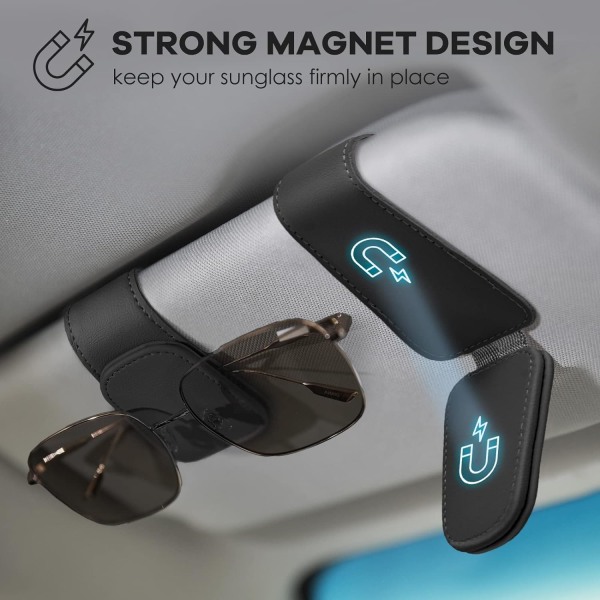 Car Glasses Holder, 2 Pack Universal Magnetic Car Glasses Ho,ZQKLA