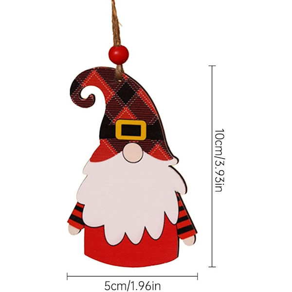 Jul Tomte 4 st Trä Ornament Dekor, Jul Trä Tomte Prydnad